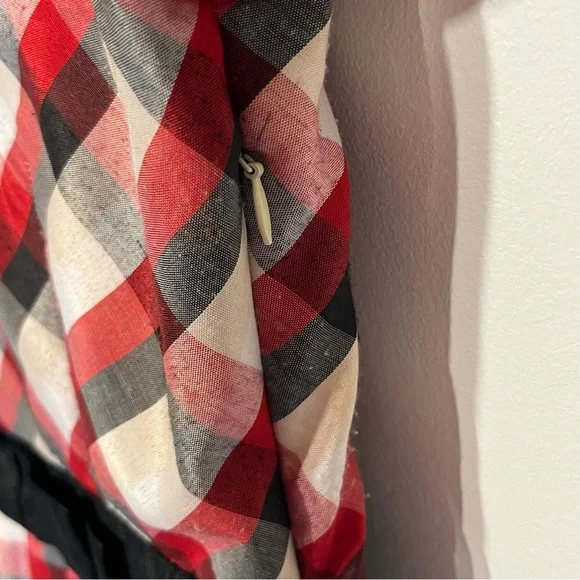 Dear Creatures plaid fit & flare mini dress, lined, round neck, small - Picture 7 of 7